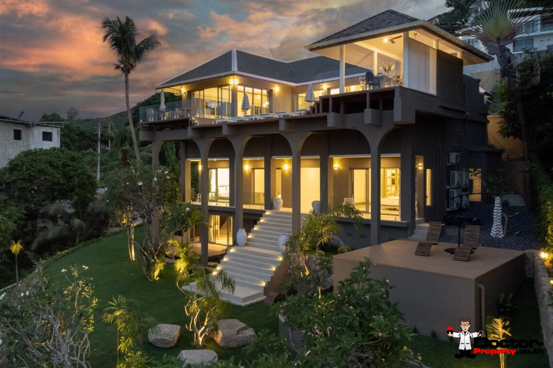 5 Bedroom Sea View Villa – Bophut, Koh Samui – For Sale
